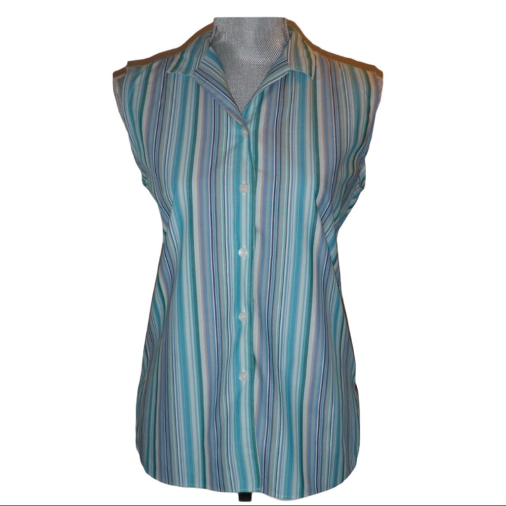 Liz Claiborne Striped Button Down Shell